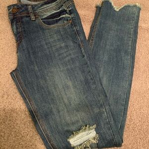 Wish List raw hem distressed jeans size 3